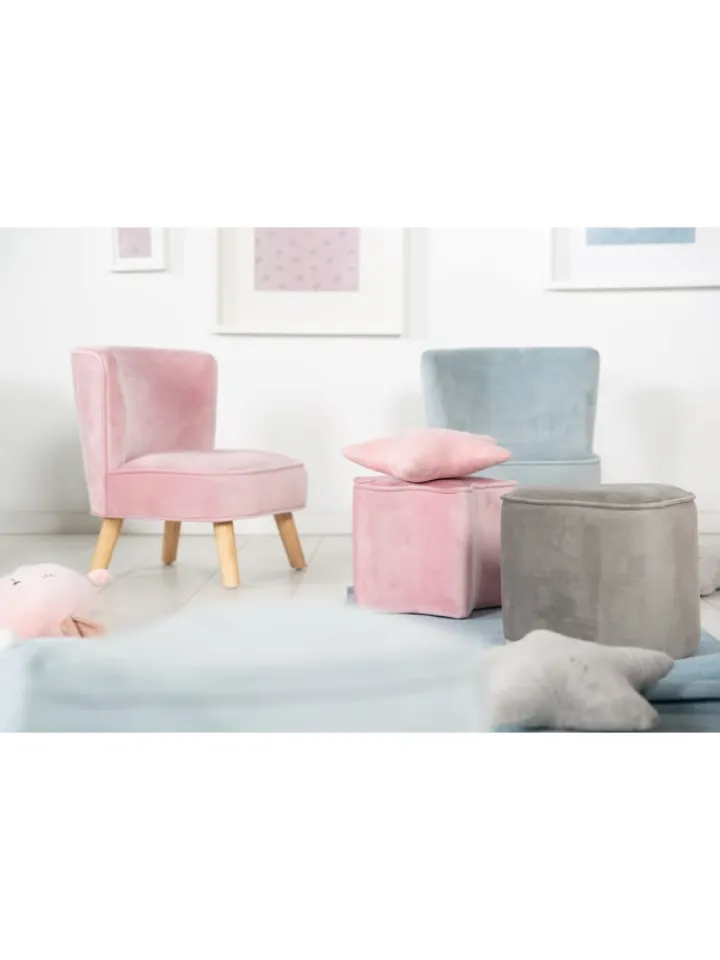 roba Sitzmöbel<Kindersessel 'Lil Sofa', bequem, Holzfüße & Samtstoff Mauve