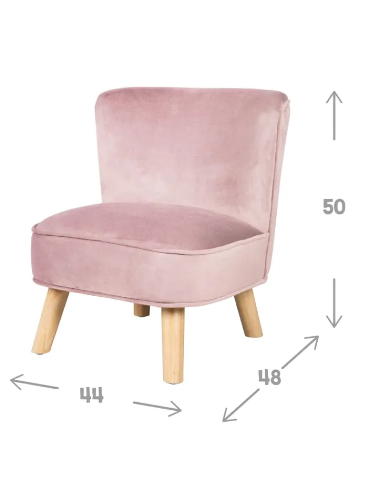 roba Sitzmöbel<Kindersessel 'Lil Sofa', bequem, Holzfüße & Samtstoff Mauve