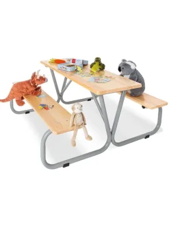 Pinolino Sitzmöbel<Kindersitzgarnitur in Natur/ Grau - (L)110 x (B)110 x (H)53 cm