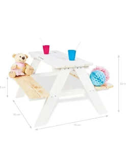 Pinolino Sitzmöbel<Kindersitzgarnitur "Nicki für 4" in Weiß - (L)90 x (B)79 x (H)50 cm