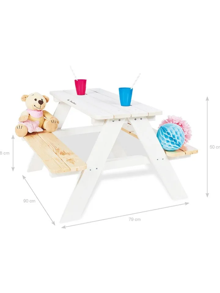 Pinolino Sitzmöbel<Kindersitzgarnitur "Nicki für 4" in Weiß - (L)90 x (B)79 x (H)50 cm