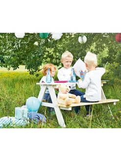 Pinolino Sitzmöbel<Kindersitzgarnitur "Nicki für 4" in Weiß - (L)90 x (B)79 x (H)50 cm