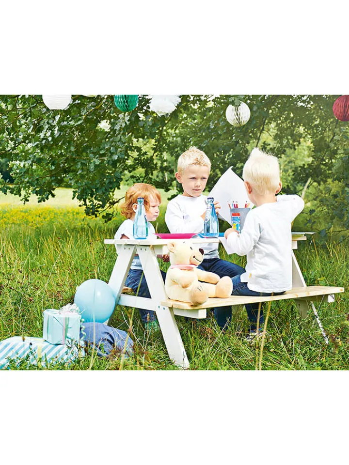 Pinolino Sitzmöbel<Kindersitzgarnitur "Nicki für 4" in Weiß - (L)90 x (B)79 x (H)50 cm
