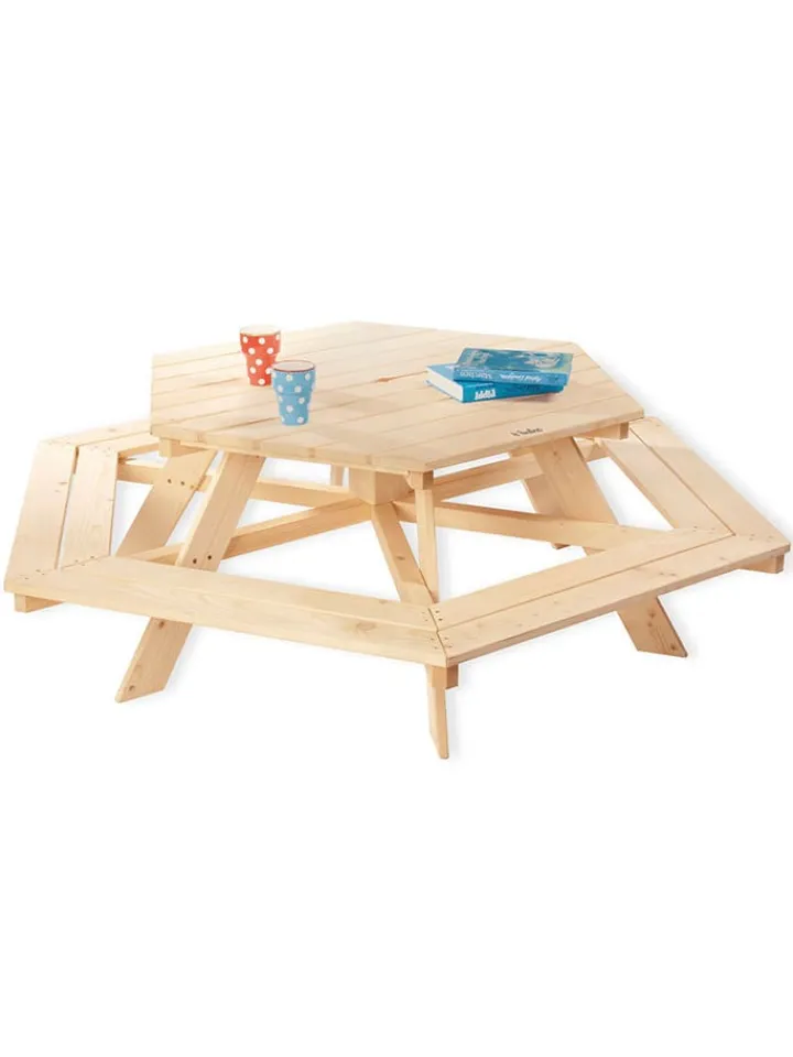 Pinolino Sitzmöbel<Kindersitzgarnitur "Nicki 6-Eck" in Natur - (L)162 x (B)162 x (H)50 cm