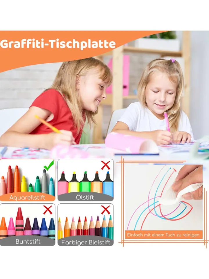 COSTWAY Möbel-Sets<Kindersitzgruppe 5 tlg. ab 18 Monaten in Hellbraun