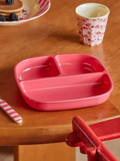 Rice Gedeckter Tisch<Kinderteller in Rosa - (L)18,5 x (B)18,7 cm
