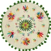 Folkifreckles Kissen & Kissenhüllen<Kissen "Ave Otomi" in Grün/ Creme - Ø 45 cm