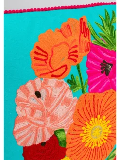 Kare Kissen & Kissenhüllen<Kissen "Fiorista" in Türkis/ Bunt - (L)60 x (B)40 cm