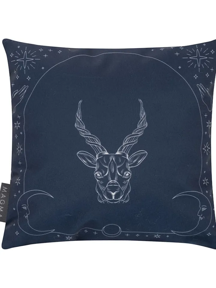 Magma Heimtex Kissen & Kissenhüllen<Kissen "Steinbock" in Dunkelblau - (L)25 x (B)25 cm