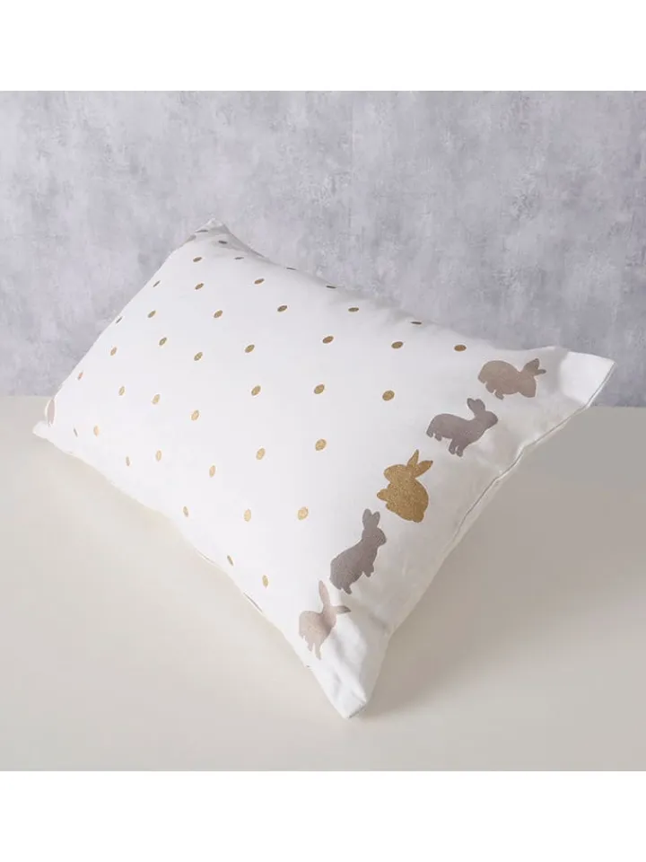 Boltze Kissen & Kissenhüllen<Kissen "Tinka" Weiß/ Grau/ Gold - (L)50 x (B)30 cm