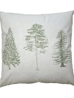 Clayre & Eef Kissen & Kissenhüllen<Kissenbezug ''Bäume'' in Beige/ Grün - (L)45 x (B)45 cm