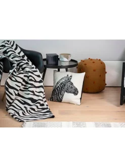 David Fussenegger Kissen & Kissenhüllen<Kissenhülle "Nova - Zebra" in Creme/ Schwarz