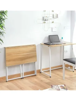 InnovaGoods Tische<Klappschreibtisch in Hellbraun - (B)80 x (H)75 x (T)45 cm