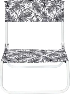 Garden Spirit Gartenmöbel<Klappstuhl "Chaise" in Schwarz/ Weiß - (B)52 x (H)37 x (T)50,5 cm