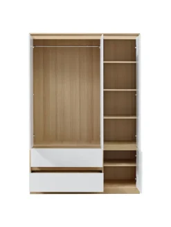 en.casa Regale & Schränke<Kleiderschrank Bastheim in Weiß (B)120cm (G)109.2cm
