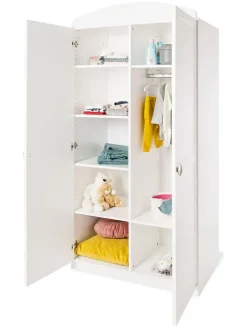Pinolino Kindermöbel|Regale & Schränke<Kleiderschrank "Laura" in Weiß - (B)90 x (H)191 x (T)54 cm
