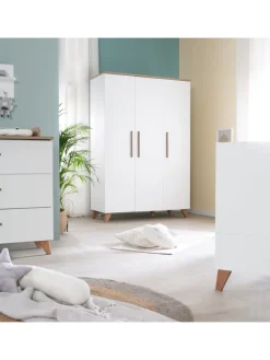 roba Babymöbel<Kleiderschrank Ole 3-türig weiß mit Softclose, 6 Böden