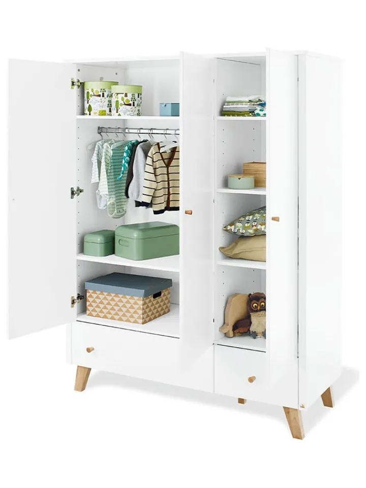 Pinolino Kindermöbel|Regale & Schränke<Kleiderschrank "Pan" in Weiß - (B)145 x (H)185 x (T)56 cm