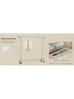 Songmics Regale & Schränke|Garderoben<Kleiderständer in Silber - (B)111,4 x (H)162,9 x (T)45 cm