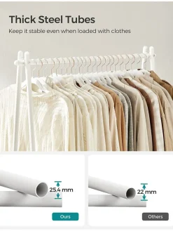SONGMICS Garderoben|Regale & Schränke<Kleiderständer in Weiß - (B)33,5 x (H)153 x (T)92,5 cm