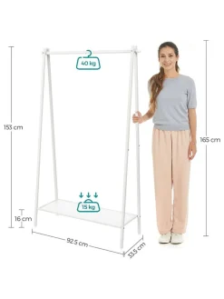 SONGMICS Garderoben|Regale & Schränke<Kleiderständer in Weiß - (B)33,5 x (H)153 x (T)92,5 cm