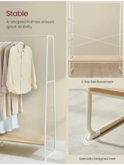 Songmics Garderoben|Regale & Schränke<Kleiderständer in Weiß/ Beige - (B)120 x (H)160 x (T)45 cm