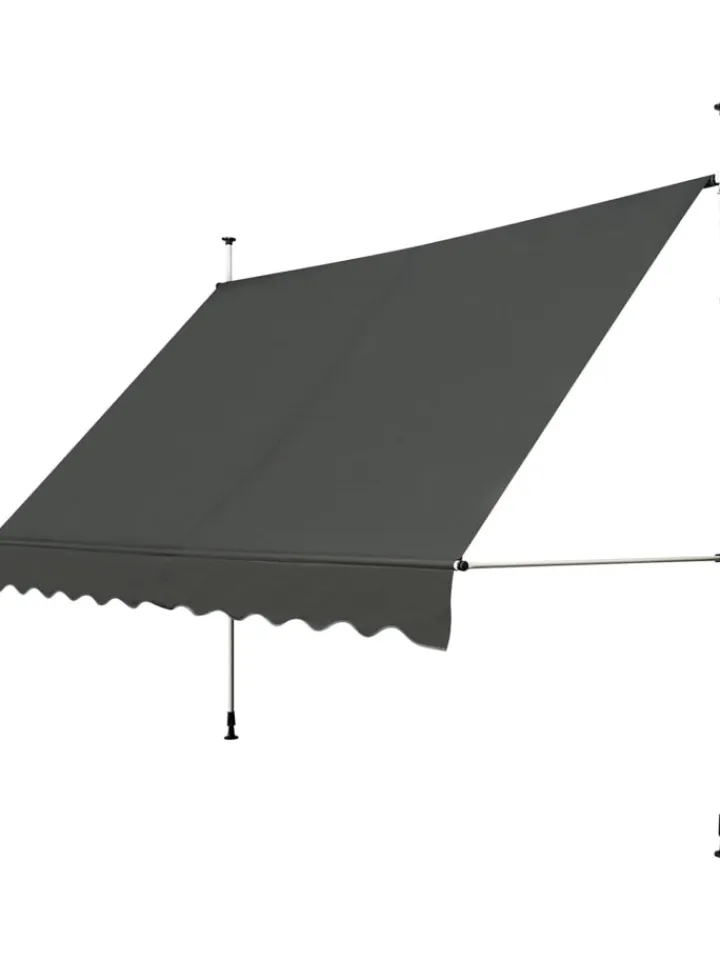 COSTWAY Gartenmöbel<Klemmmarkise 350 cm in Grau