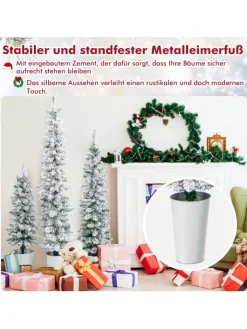 COSTWAY Künstliche Weihnachtsbäume<Künstliche Weihnachtsbäume 3 tlg. Set in Weiß