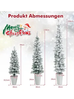 COSTWAY Künstliche Weihnachtsbäume<Künstliche Weihnachtsbäume 3 tlg. Set in Weiß
