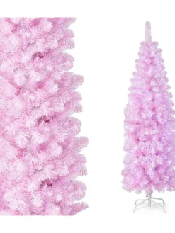 COSTWAY Künstliche Weihnachtsbäume<Künstlicher Weihnachtsbaum LED in Rosa