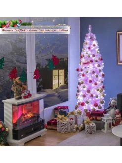 COSTWAY Künstliche Weihnachtsbäume<Künstlicher Weihnachtsbaum LED in Rosa