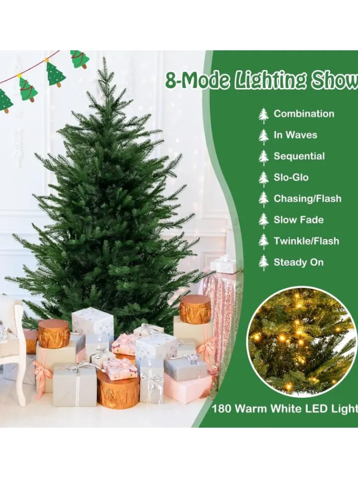 COSTWAY Künstliche Weihnachtsbäume<Künstlicher Weihnachtsbaum LED in Grün