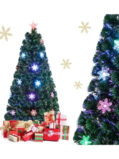 COSTWAY Künstliche Weihnachtsbäume<Künstlicher Weihnachtsbaum LED in Grün