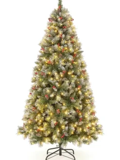 COSTWAY Künstliche Weihnachtsbäume<Künstlicher Weihnachtsbaum LED in Grün
