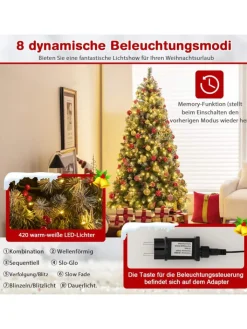 COSTWAY Künstliche Weihnachtsbäume<Künstlicher Weihnachtsbaum LED in Grün