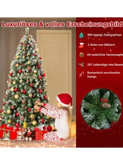 COSTWAY Künstliche Weihnachtsbäume<Künstlicher Weihnachtsbaum LED in Grün