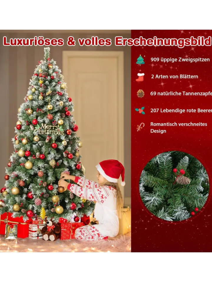 COSTWAY Künstliche Weihnachtsbäume<Künstlicher Weihnachtsbaum LED in Grün