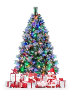 COSTWAY Künstliche Weihnachtsbäume<Künstlicher Weihnachtsbaum LED in Grün