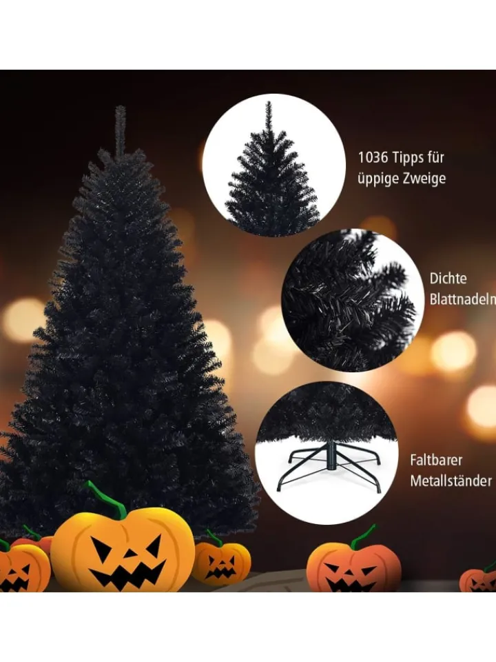 COSTWAY Künstliche Weihnachtsbäume<Künstlicher Weihnachtsbaum in Schwarz