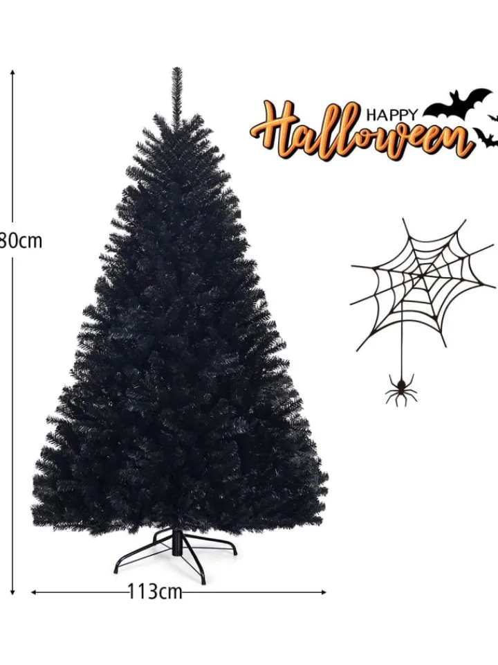 COSTWAY Künstliche Weihnachtsbäume<Künstlicher Weihnachtsbaum in Schwarz