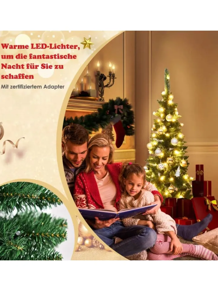 COSTWAY Künstliche Weihnachtsbäume<Künstlicher Weihnachtsbaum LED in Grün