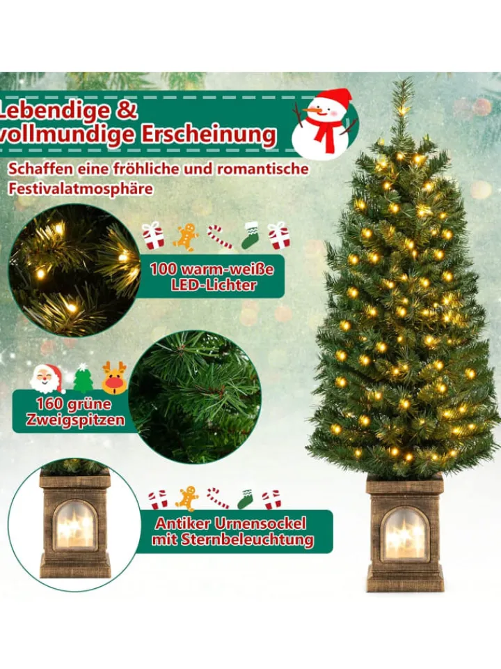COSTWAY Künstliche Weihnachtsbäume<Künstlicher Weihnachtsbaum LED in Grün