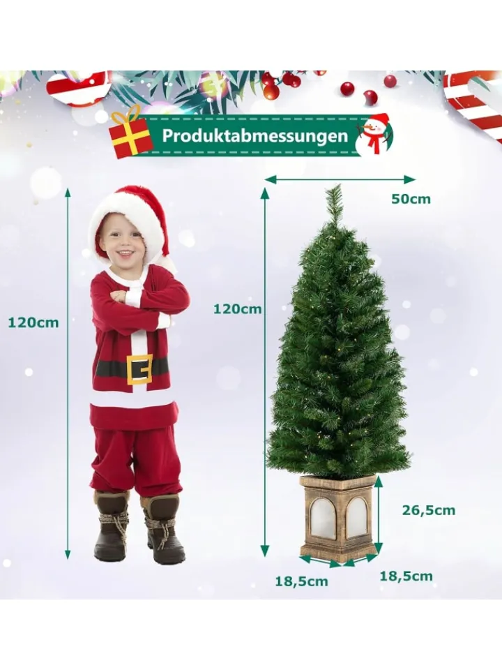 COSTWAY Künstliche Weihnachtsbäume<Künstlicher Weihnachtsbaum LED in Grün