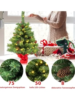 COSTWAY Künstliche Weihnachtsbäume<Künstlicher Weihnachtsbaum Mini LED in Grün