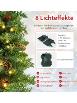 COSTWAY Künstliche Weihnachtsbäume<Künstlicher Weihnachtsbaum Mini LED in Grün
