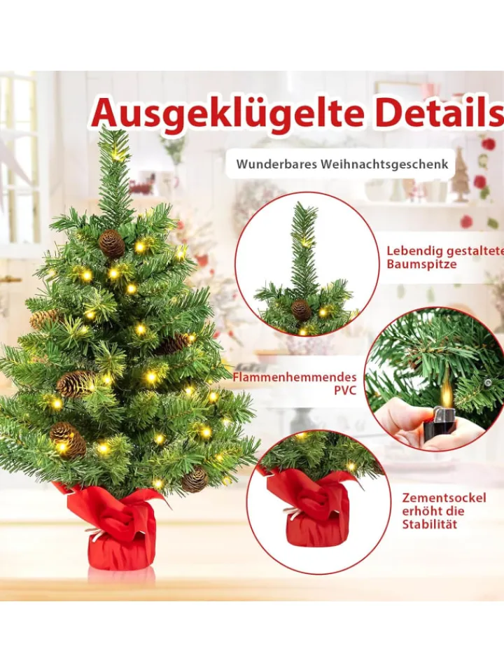 COSTWAY Künstliche Weihnachtsbäume<Künstlicher Weihnachtsbaum Mini LED in Grün