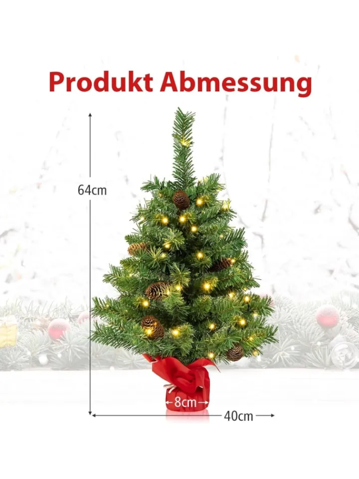 COSTWAY Künstliche Weihnachtsbäume<Künstlicher Weihnachtsbaum Mini LED in Grün
