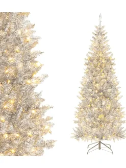 COSTWAY Künstliche Weihnachtsbäume<Künstlicher Weihnachtsbaum LED in Silber