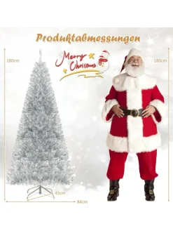COSTWAY Künstliche Weihnachtsbäume<Künstlicher Weihnachtsbaum LED in Silber