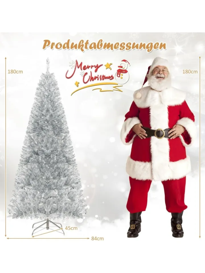 COSTWAY Künstliche Weihnachtsbäume<Künstlicher Weihnachtsbaum LED in Silber